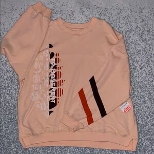 Free People Pastel Peach Graphic Sweater Size Medium over Size